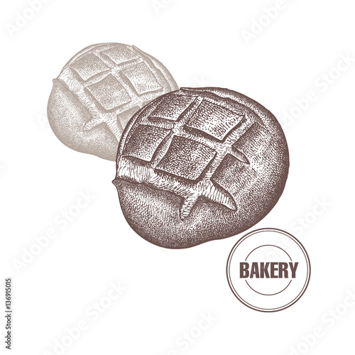 Brown bread vintage graphics.