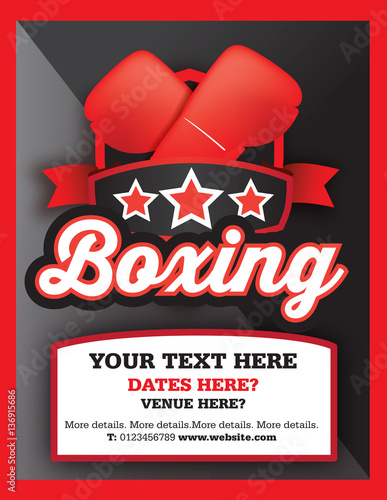 boxing club, event or match advert style poster