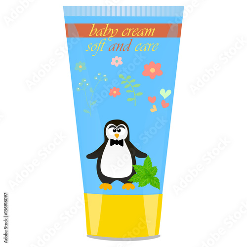 Baby cream tube with kids design