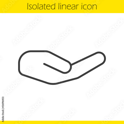 Begging hand gesture linear icon