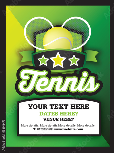Tennis club, event or match advert style poster