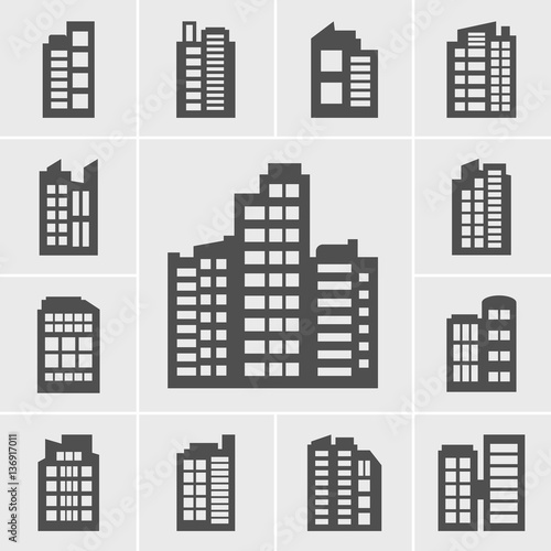 Building Icons illustration set