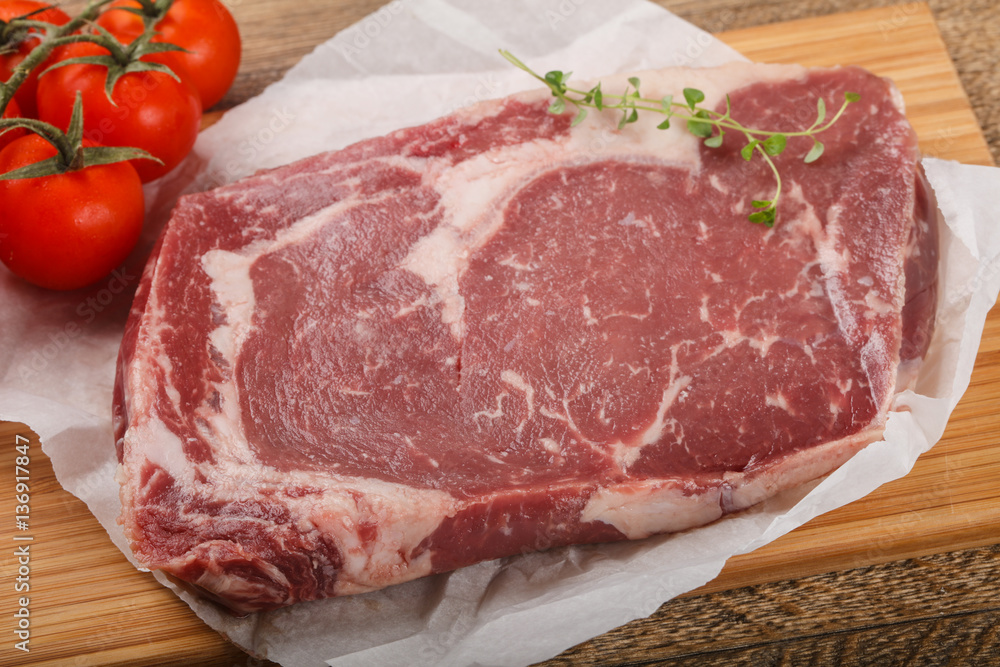 Raw ribeye steak Raw ribeye steak