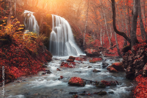 Waterfall. Colorful landsca...