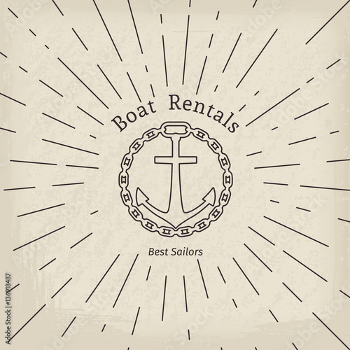 Vector retro nautical logo template