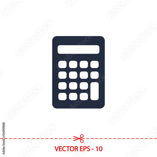 calculator icon, vector illustration. Flat design style