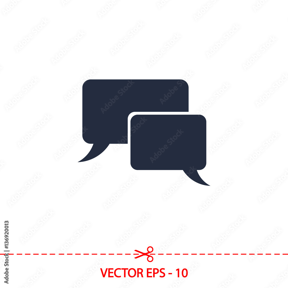 Naklejka premium Speech bubble icons black icon, vector illustration. Flat design style