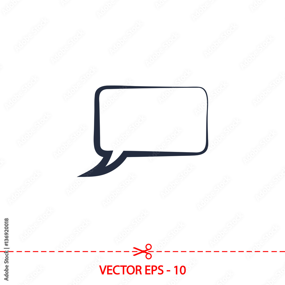 Naklejka premium Speech bubble icons black icon, vector illustration. Flat design style