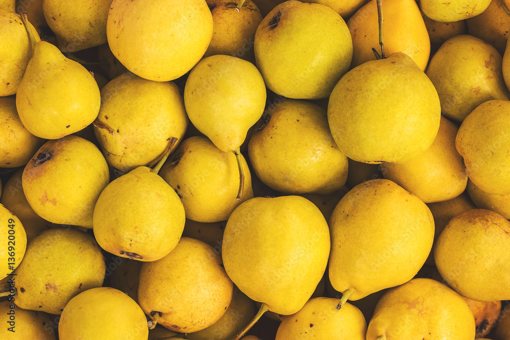 Beautiful ripe yellow pear background