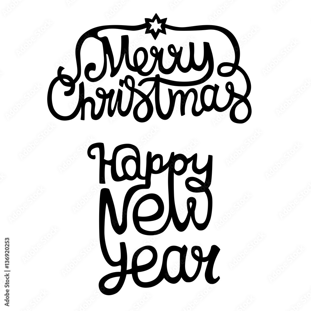 Merry Christmas. Happy New Year. Vector text Merry Christmas. Happy New Year. Vector text