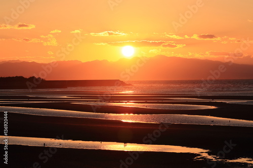 日本の風景-真玉海岸夕陽