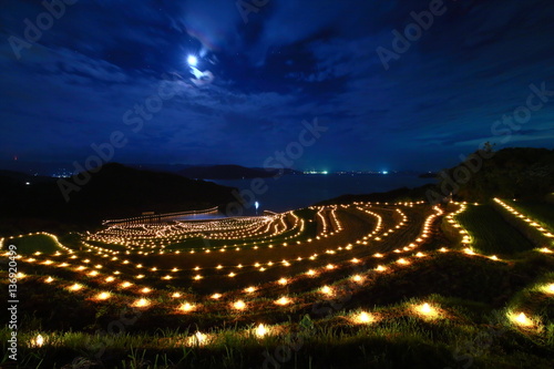 日本の風景-土谷棚田の火祭り