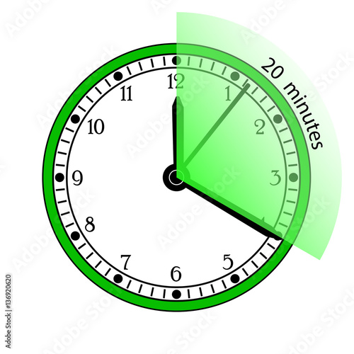 Clock 20 Minutes To Go Vector Illustration