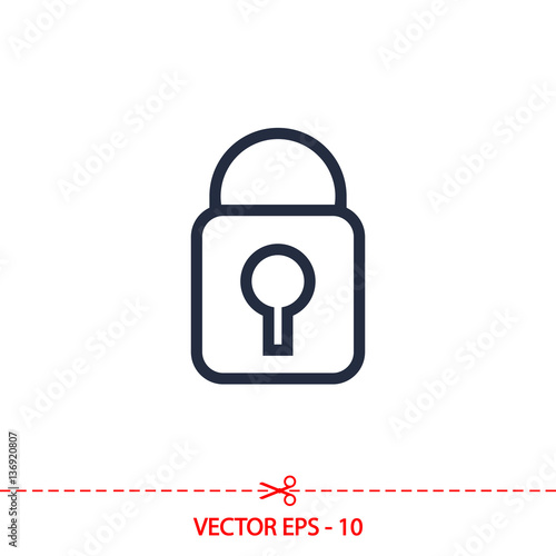 lock icon, vector illustration. Flat design style