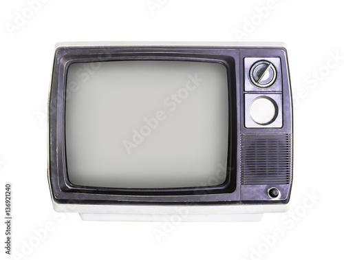Old television on white