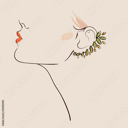 Beautiful woman wearing earrings