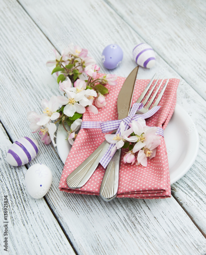 easter table settings with fresh blossom easter table settings with fresh blossom