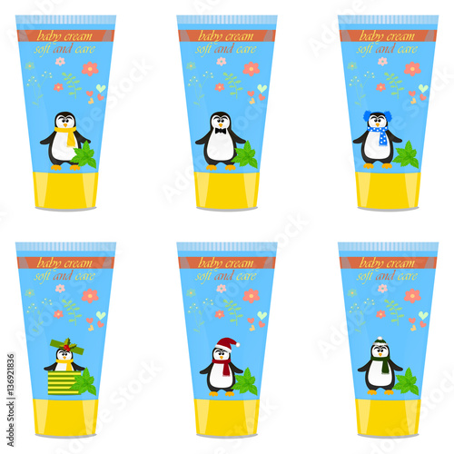 Baby cream tube with kids design