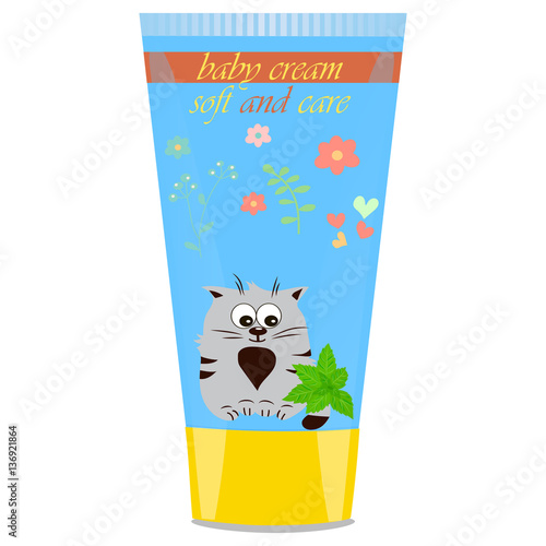 Baby cream tube with kids design