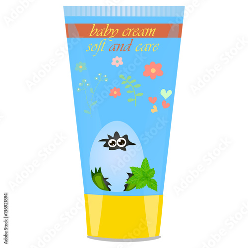 Baby cream tube with kids design