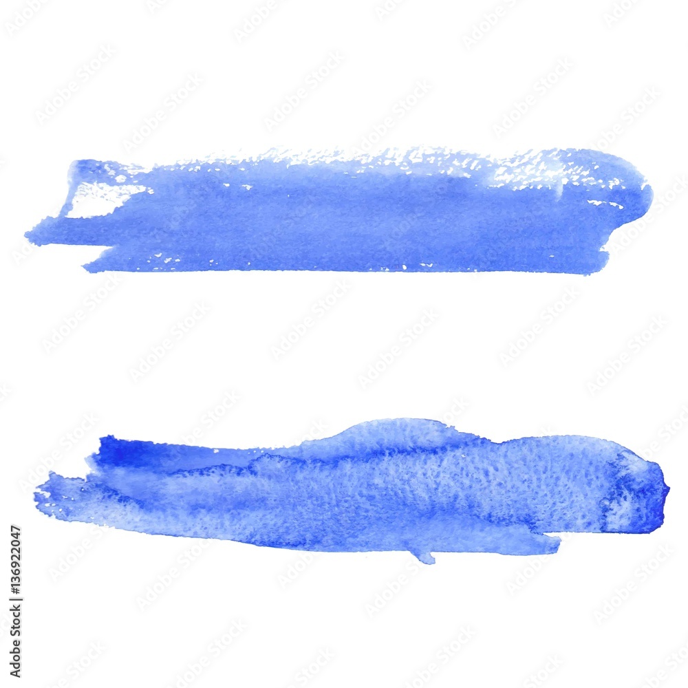 Set blue watercolor blobs, isolated on white background. Set blue watercolor blobs, isolated on white background.