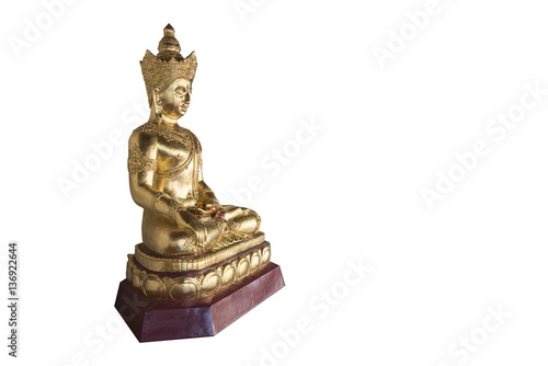 Buddha statue on white background. Clipping path
