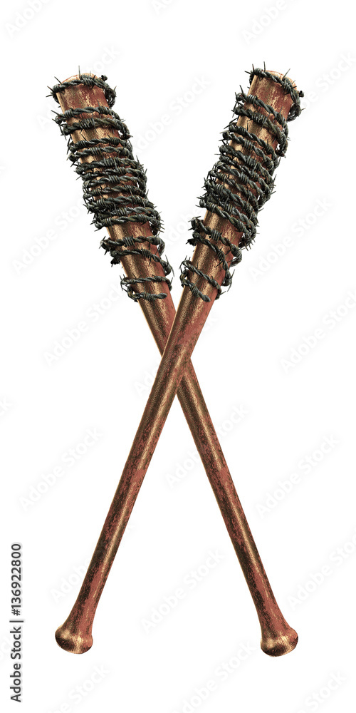 baseball bats with barbed wire Stock Illustration Adobe Stock