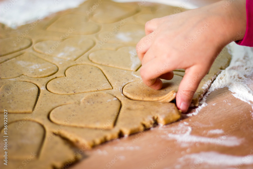 Girl with hearts of dough Girl with hearts of dough