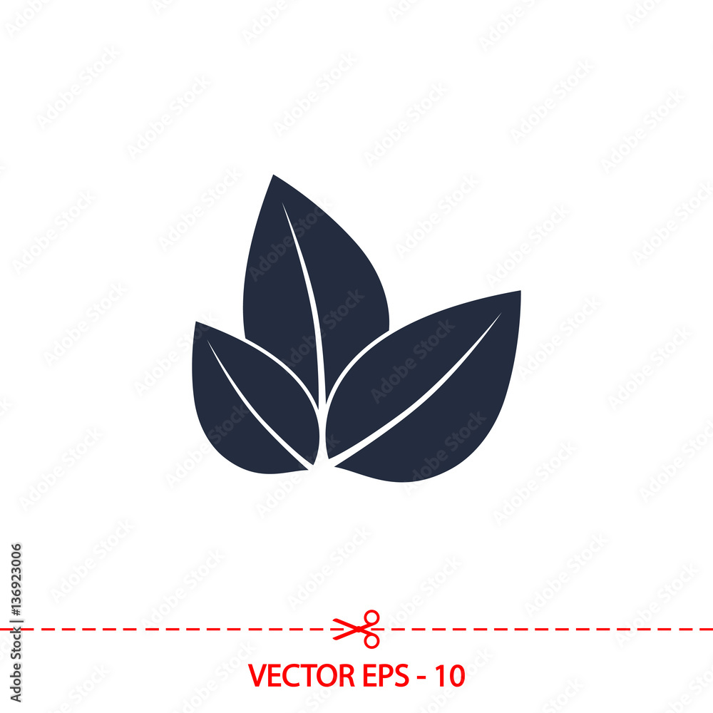 Leaf icon, vector illustration. Flat design style Leaf icon, vector illustration. Flat design style