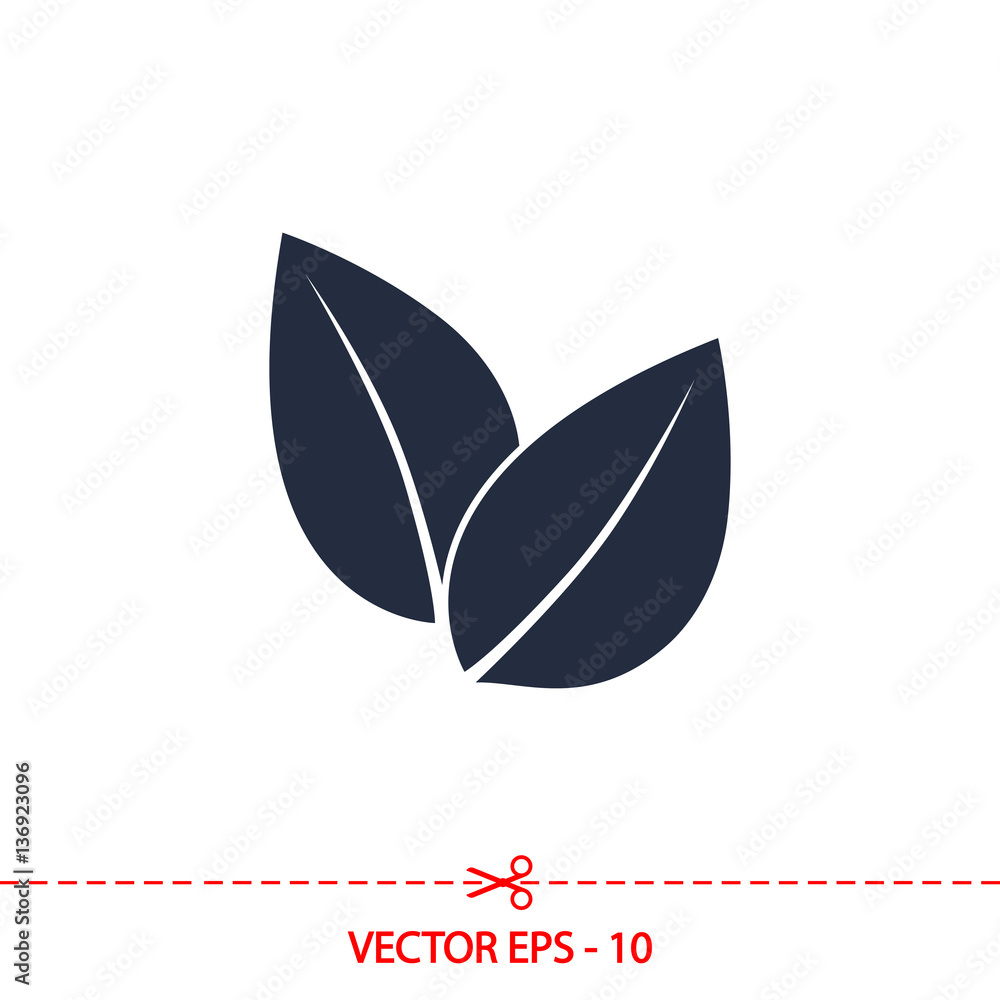 Leaf icon, vector illustration. Flat design style Leaf icon, vector illustration. Flat design style