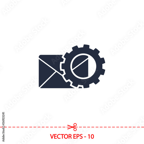 setting parameters and Envelope Mail icon, vector illustration. Flat design style