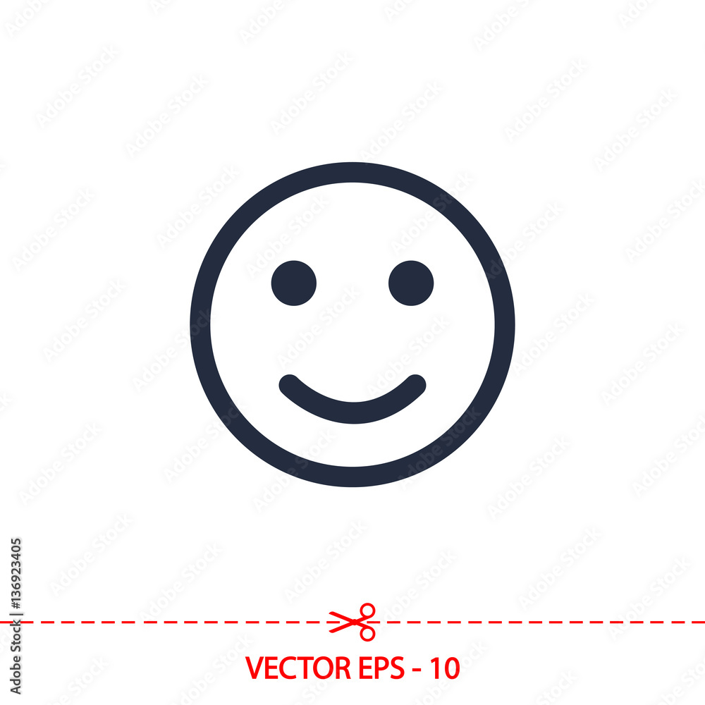 Fototapeta premium Smile Icon, vector illustration. Flat design style