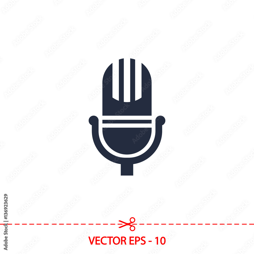 Microphone icon, vector illustration. Flat design style Microphone icon, vector illustration. Flat design style