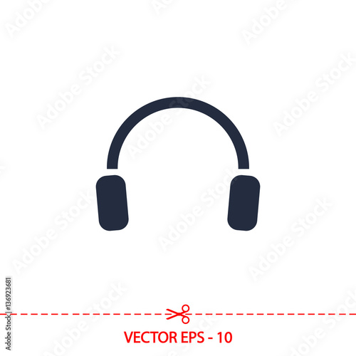 headphones  icon, vector illustration. Flat design style