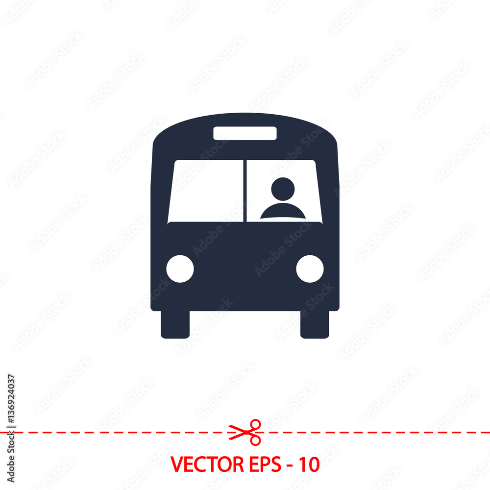 Bus icon, vector illustration. Flat design style Bus icon, vector illustration. Flat design style