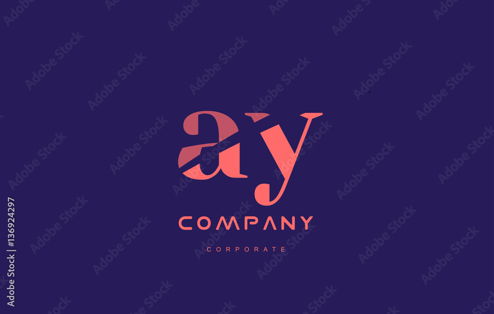 Fototapeta premium y a ay company small letter logo icon design
