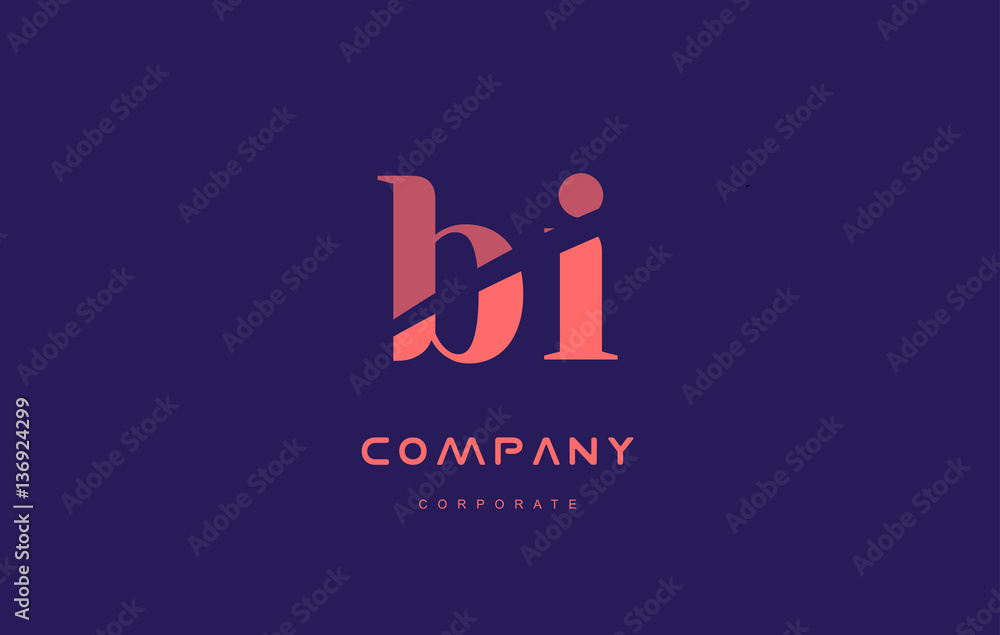 i b bi company small letter logo icon design