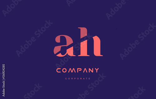 h a ah company small letter logo icon design
