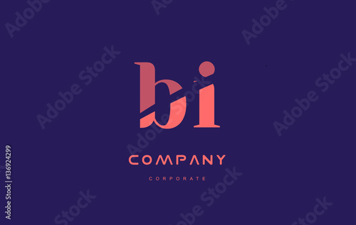 i b bi company small letter logo icon design