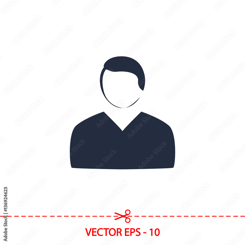 man icon, vector illustration. Flat design style man icon, vector illustration. Flat design style