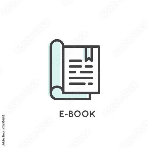 Audio Book and Electronic Reader with Bookmark Vector Simple Icon