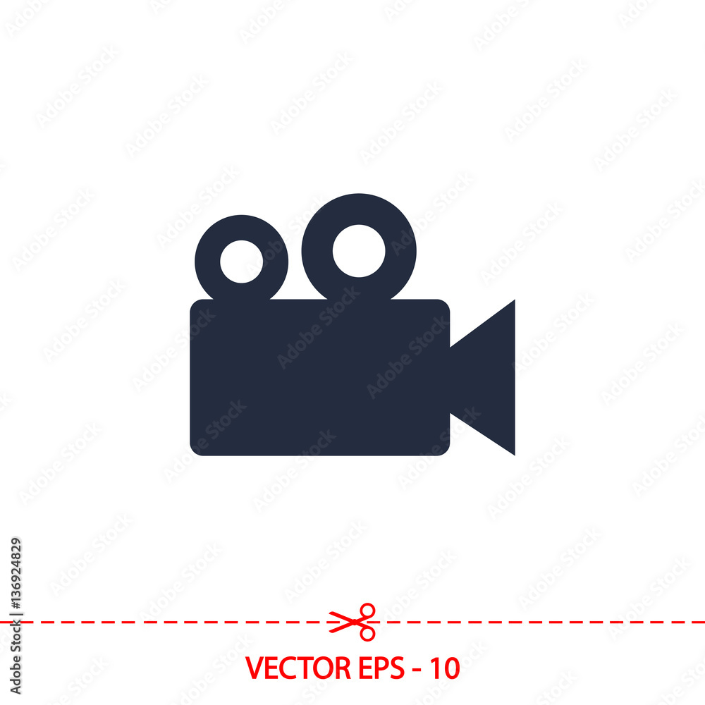 Video camera icon, vector illustration. Flat design style Video camera icon, vector illustration. Flat design style