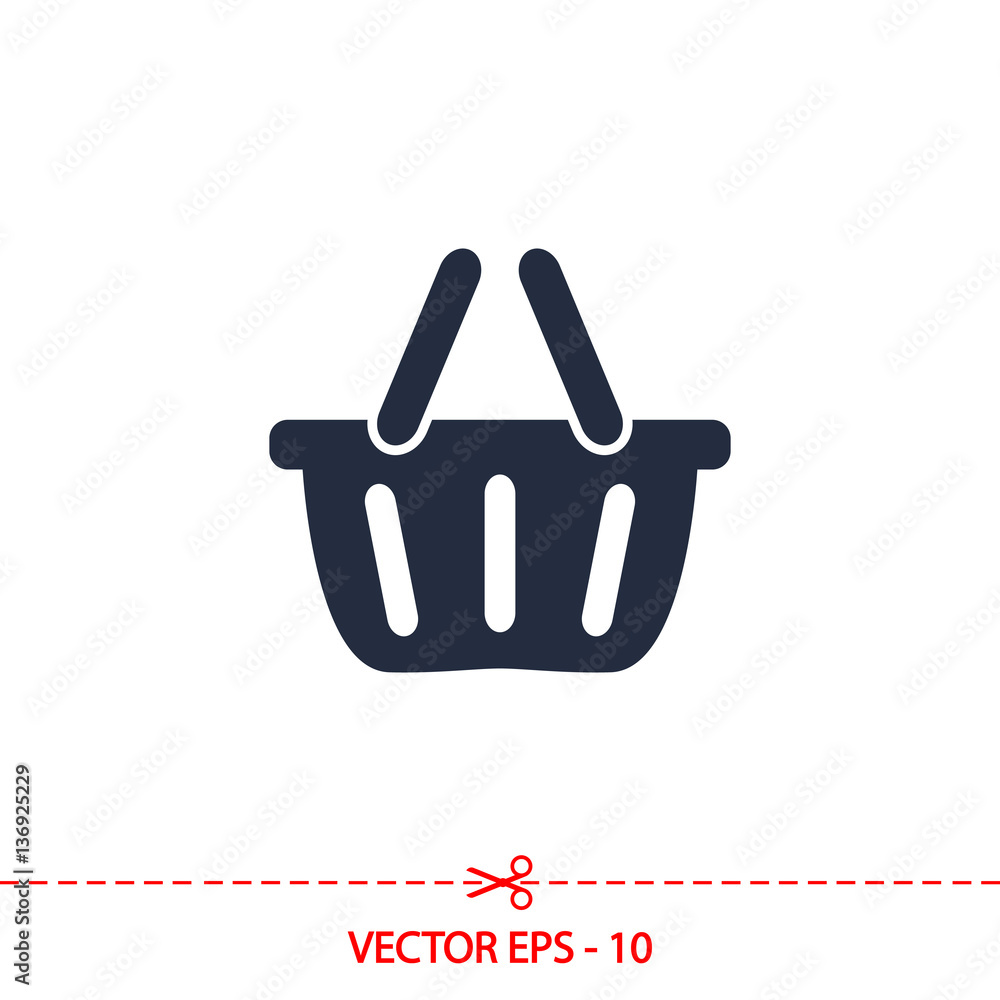 basket icon, vector illustration. Flat design style basket icon, vector illustration. Flat design style