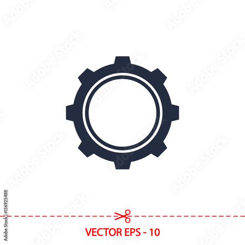 gear icon, vector illustration. Flat design style 