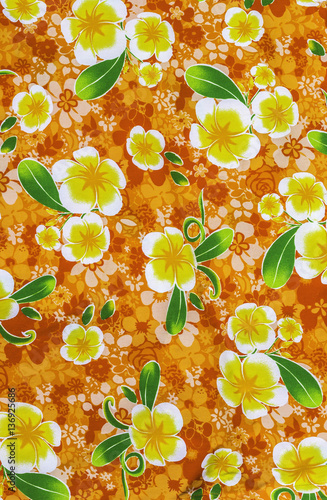 Fototapeta Naklejka Na Ścianę i Meble -  Beautiful pattern flowers on batik fablic