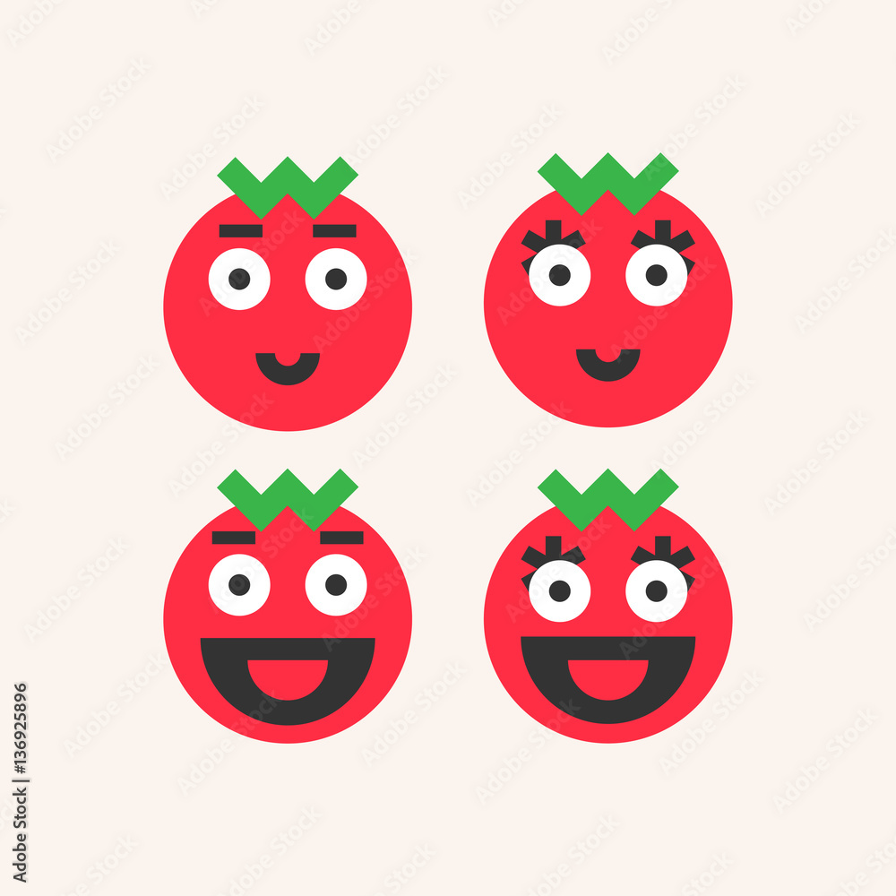Fototapeta premium Smiling tomato. Funny tomatoes