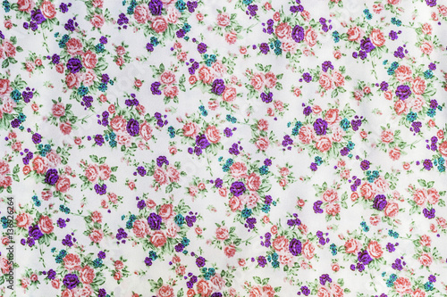 Flowers and leaf on fabric pattern