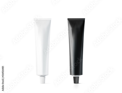 Canvas Print Blank black and white tube mockup, 3d rendering