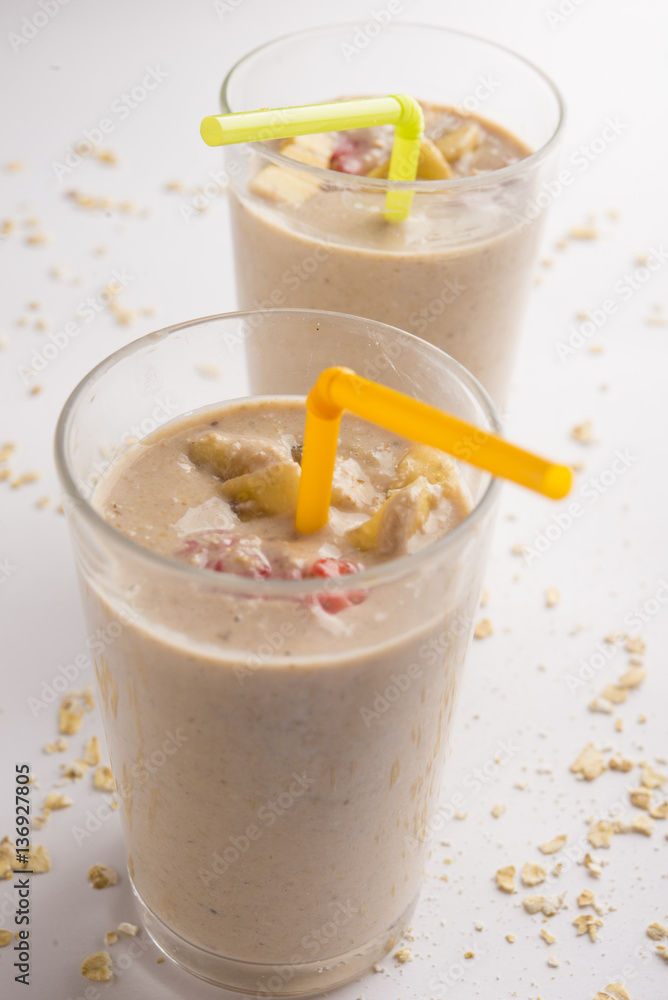 Smoothie of Oats, strawberry and banana Smoothie of Oats, strawberry and banana