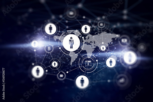 Wallpaper Mural Social network background . Mixed media Torontodigital.ca